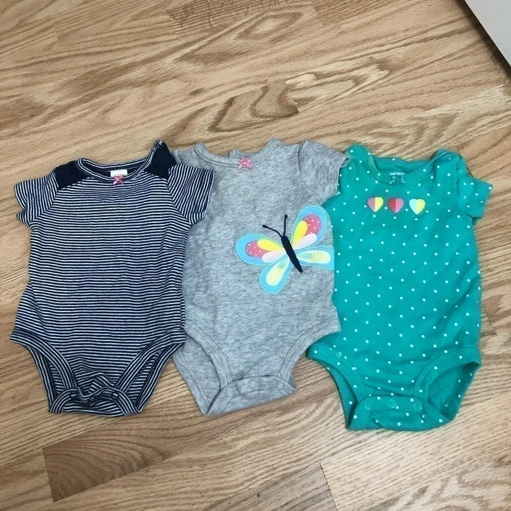 Carter’s 3 Month Onesie Bundle Striped Butterfly